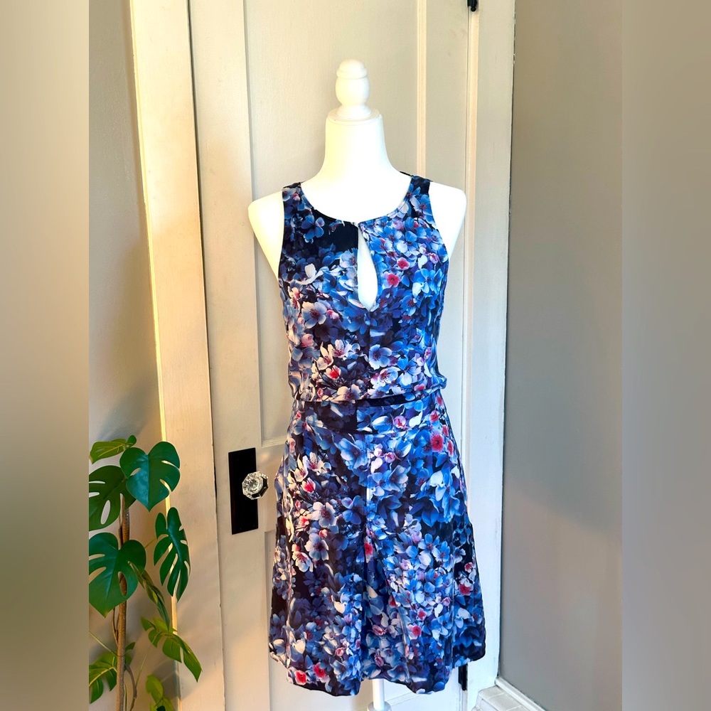 J. Crew Blue Hydrangea-Print Dress